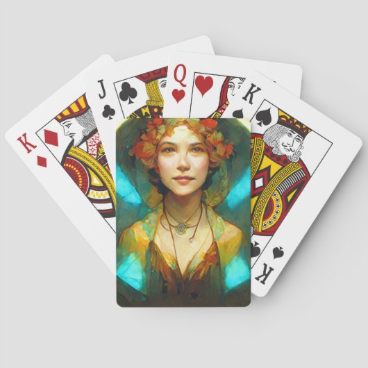 In het licht van Art Nouveau Fantasy Pokerkaarten (Achterkant)
