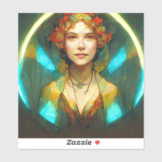 In het licht van Art Nouveau Fantasy Sticker (Vel)