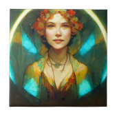 In het licht van Art Nouveau Fantasy Tegeltje (Voorkant)