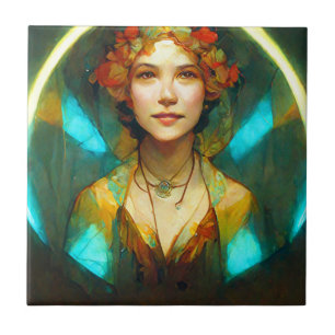 In het licht van Art Nouveau Fantasy Tegeltje