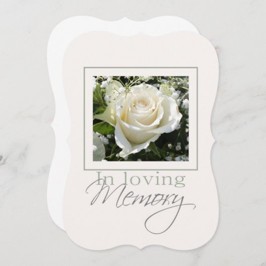 In het liefdegeheugen/de viering van het levensond kaart (Voorkant / Achterkant)