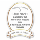 In het liefdevol geheugen van de [ADD NAME] Autost Sticker (Voorkant)