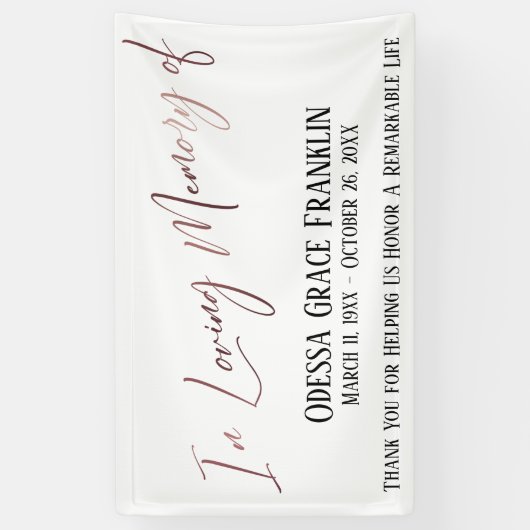 In het liefdevol geheugen van Roos Gold Modern Han Spandoek (Verticaal)