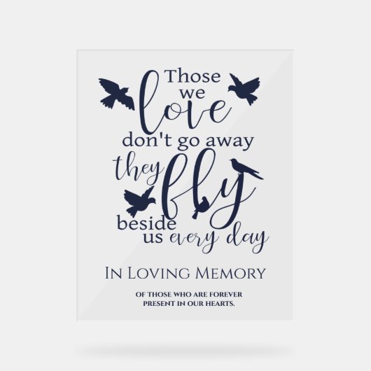 In het liefdevol Geheugenweddenschap Acryl Bord (Voorkant)