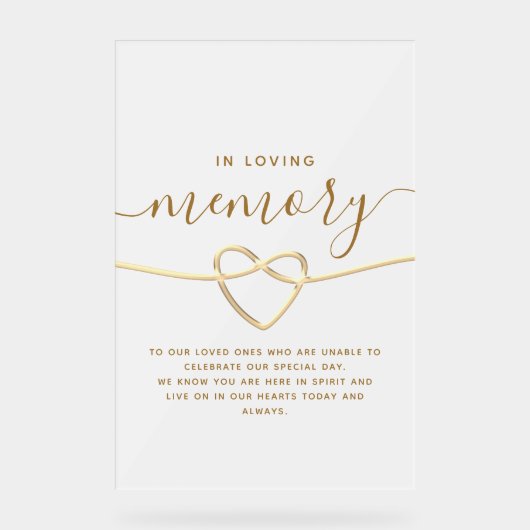 In het liefdevol Geheugenweddenschap Acryl Bord (Voorkant)