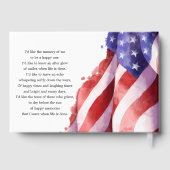 In het liefdevolle geheugen Amerikaanse vlag begra Gastenboek (Achterkant)