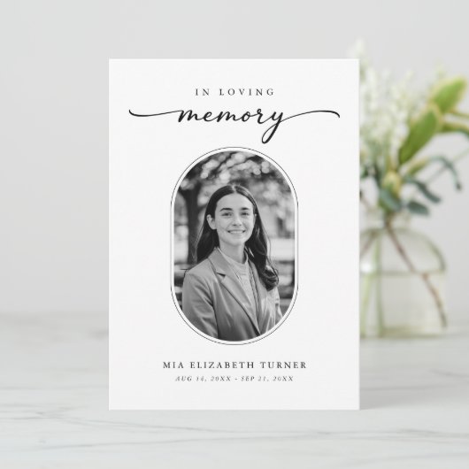 In het liefdevolle geheugen begrafenis orde van di programmakaart (Staand voorkant)