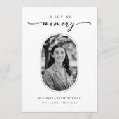 In het liefdevolle geheugen begrafenis orde van di programmakaart (Voorkant)