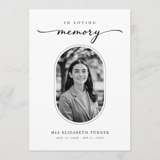 In het liefdevolle geheugen begrafenis orde van di programmakaart (Voorkant)