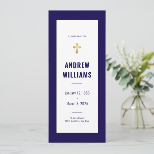 In het liefdevolle geheugen begrafenisprogramma Na Kaart (Staand voorkant)