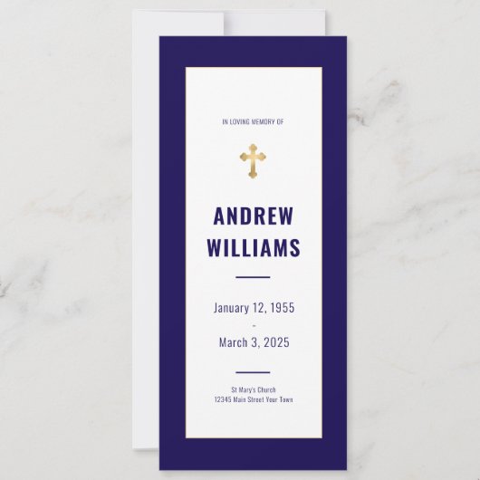 In het liefdevolle geheugen begrafenisprogramma Na Kaart (Voorkant)