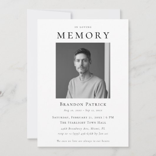 In het liefdevolle geheugen Eenvoudige digitale be Kaart (Voorkant)