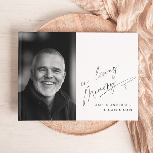 In het liefdevolle geheugen Eenvoudige foto begraf Gastenboek
