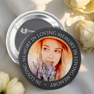 In het liefdevolle geheugen eenvoudige moderne aan ronde button 5,7 cm
