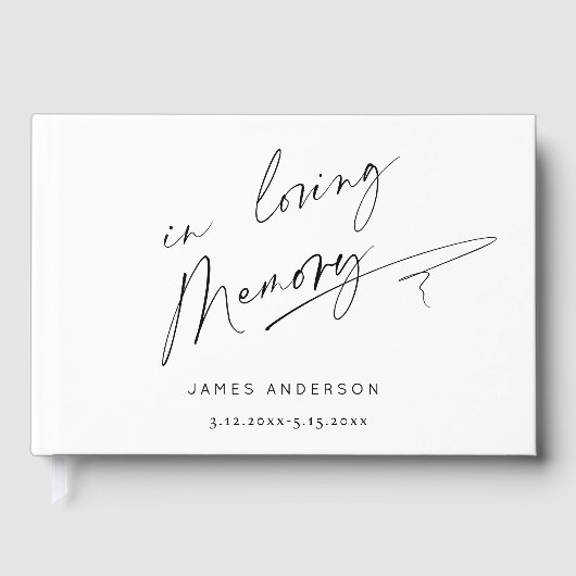 In het liefdevolle geheugen eenvoudige script begr gastenboek (Voorkant)