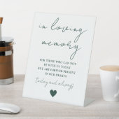 In het liefdevolle geheugen Elegant Script Emerald Reclamebord Met Voetstuk (Insitu)