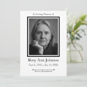 In het liefdevolle geheugen foto begrafenis uitnod kaart (Staand voorkant)