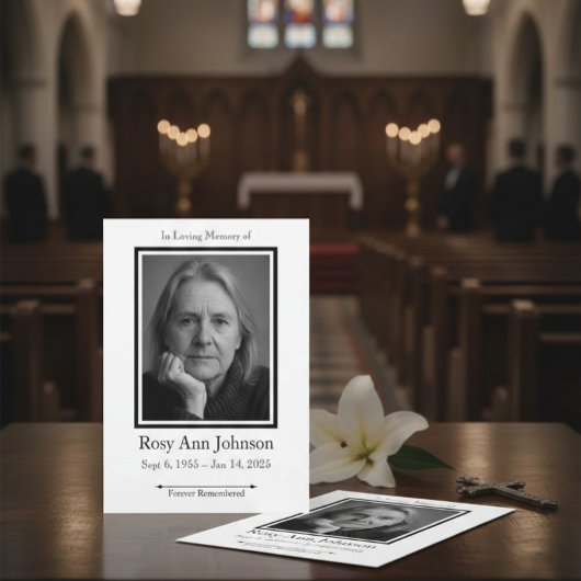 In het liefdevolle geheugen foto begrafenis uitnod kaart