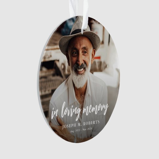 In het liefdevolle geheugen Foto Keepsake Kerstmis Ornament (voorkant)