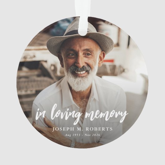 In het liefdevolle geheugen Foto Keepsake Kerstmis Ornament (achterkant)