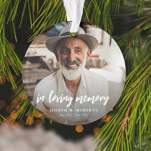 In het liefdevolle geheugen Foto Keepsake Kerstmis Ornament