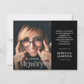 In het liefdevolle geheugen Foto Sympathie Bedankkaart (Voorkant)