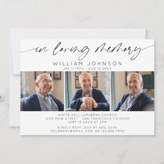 In het liefdevolle geheugen Fotocollage Funeral Ho Kaart (Voorkant)