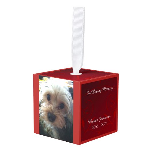 In het liefdevolle geheugen Gepersonaliseerde Pet  Decoratie (Voorkant hoekig)