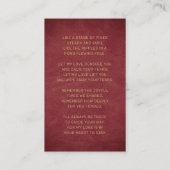 In het liefdevolle geheugen Maroon Gold Photo Fune Visitekaartje (Achterkant)