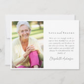 In het liefdevolle geheugen meerdere foto sympathi bedankkaart (Achterkant)