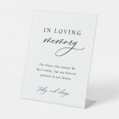 In het liefdevolle geheugen minimalistische bruilo reclamebord met voetstuk (Voorkant)