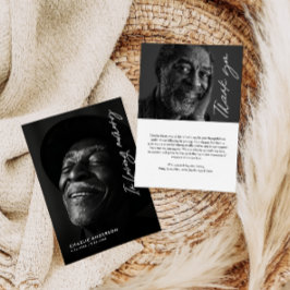 In het liefdevolle geheugen Modern Script 2-foto b Bedankkaart