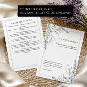 In het liefdevolle geheugen Orde van de Dienst beg Kaart