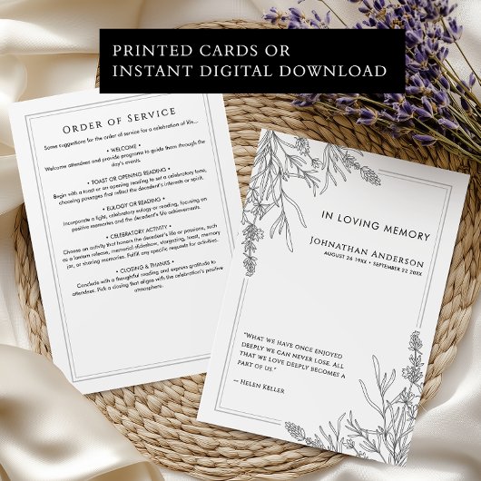 In het liefdevolle geheugen Orde van de Dienst beg Kaart