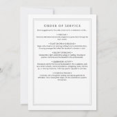 In het liefdevolle geheugen Orde van de Dienst beg Kaart (Achterkant)