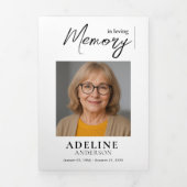 In het liefdevolle geheugen overlijdensfoto Trifol Drieluik Uitnodiging (Cover)