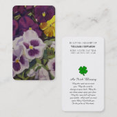 In het liefdevolle geheugen Pansy bloem sympathie  Visitekaartje (Voorkant / Achterkant)