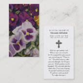 In het liefdevolle geheugen Pansy bloem sympathie  Visitekaartje (Voorkant / Achterkant)