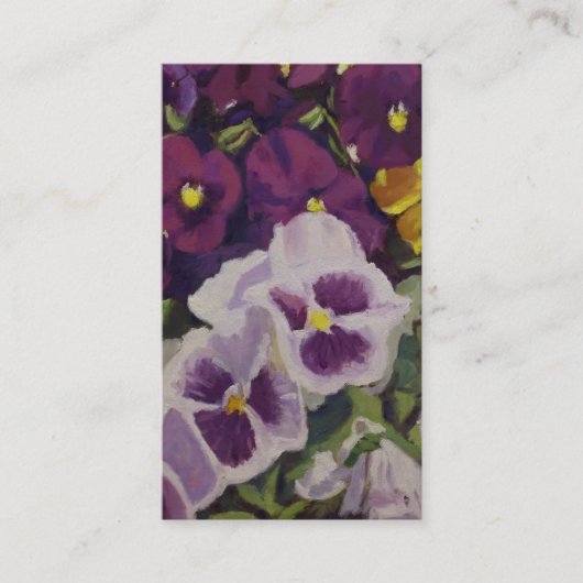 In het liefdevolle geheugen Pansy bloem sympathie Visitekaartje (Voorkant)