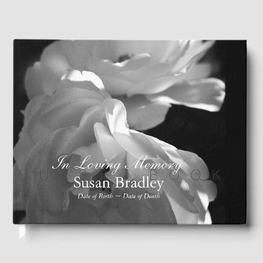 In het liefdevolle geheugen Rozen begrafenis gaste Gastenboek (Voorkant)