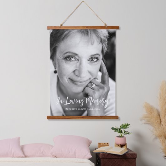 In het liefdevolle geheugen Script Fotoherinnering Hangend Wandkleed (Slaapkamer)