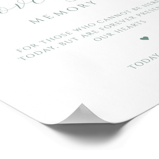 In het liefdevolle geheugen, Script Monogram Sage Poster (Hoek)