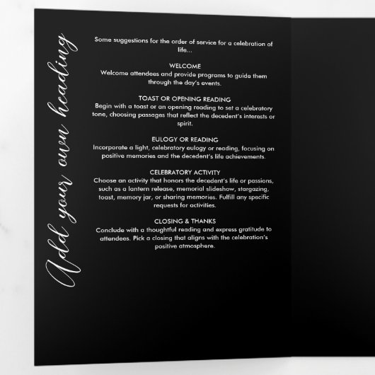 In het liefdevolle geheugen Script Photo Collage F Drieluik Programma (Binnenzijde eerst)