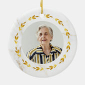 In het liefdevolle geheugen van Grandma Gold Wreat Keramisch Ornament (Achterkant)