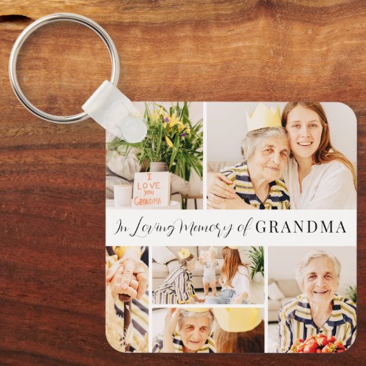 In het liefdevolle geheugen van Grandma Modern Pho Sleutelhanger (Voorkant)