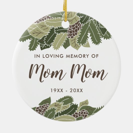 In het liefdevolle geheugen van mam-mam persoonlij keramisch ornament (Achterkant)