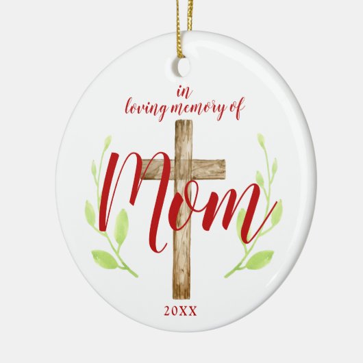 In het liefdevolle geheugen van mam op persoonlijk keramisch ornament (Links)
