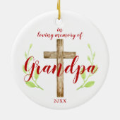 In het liefdevolle geheugen van opa gepersonalisee keramisch ornament (Achterkant)