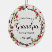 In het liefdevolle geheugen van opa Rustic Wreath  Keramisch Ornament (Links)