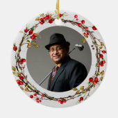 In het liefdevolle geheugen van opa Rustic Wreath  Keramisch Ornament (Achterkant)